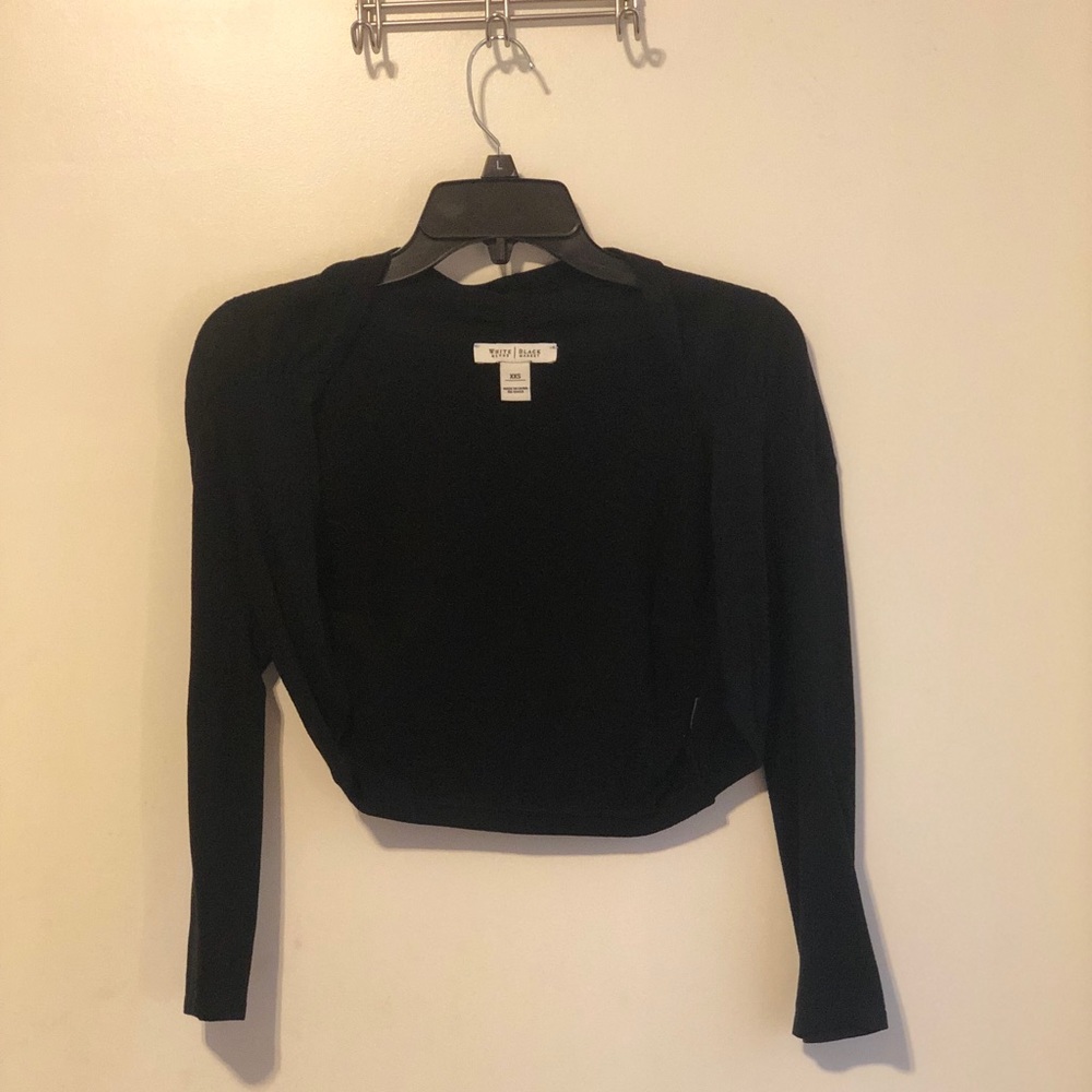 White House Black Market Crop Black Cardigan